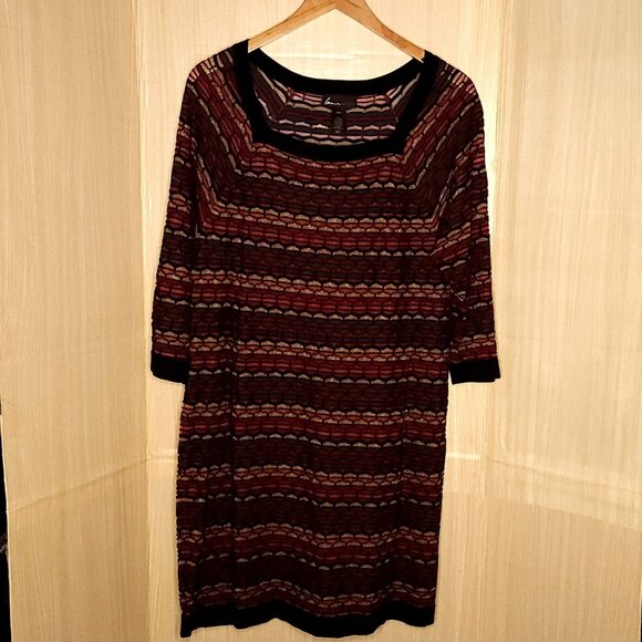 Lane Bryant Black Red Sparkle Semi Sheer Midi Dress 14-16 - Picture 1 of 5